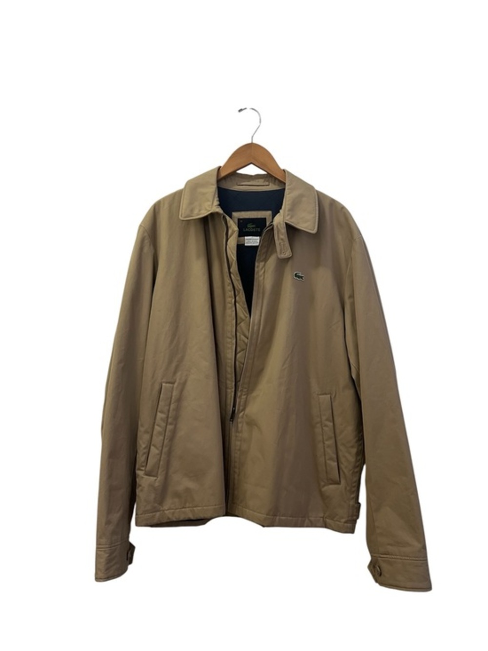 Lacoste Khaki Harrington Jacket Zip Front Light Quilt Lined Crocodile 🐊 Logo XXL